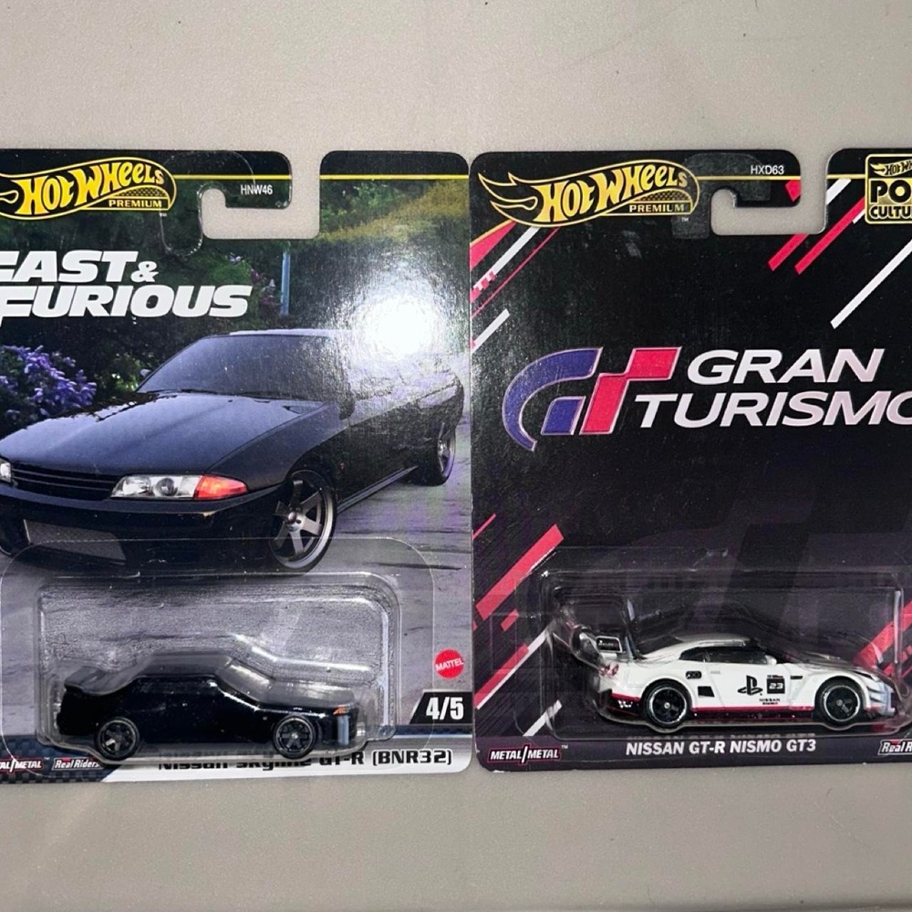 Hot Wheels Premium Nissan GT-R Nismo GT3 & R32 Diecast Bundle